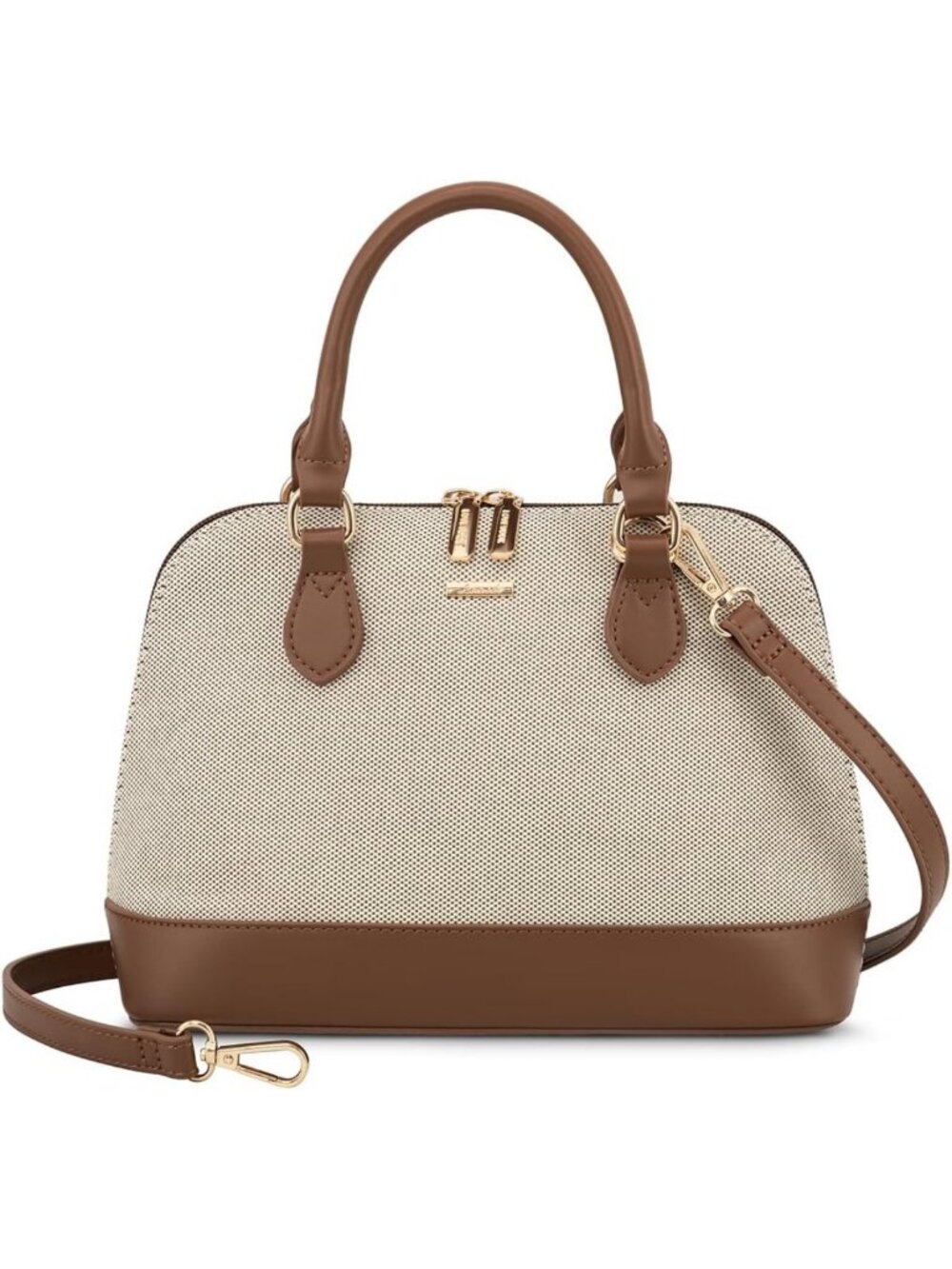 Stylish Crossbody Dome Satchel Handbag for Women - Double Zip Design, Versatile